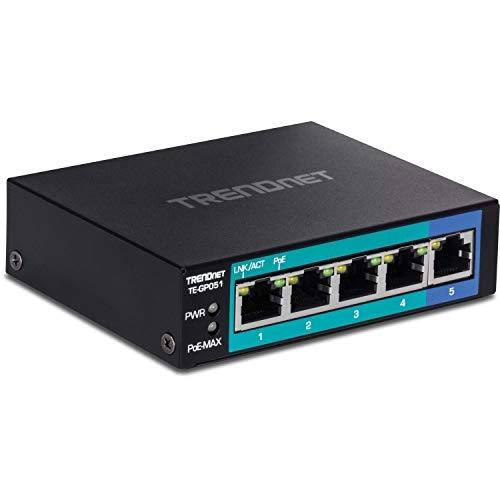 TRENDNET TE-GP051 - Commutateur réseau non-géré Gigabit Ethernet 5 ports RJ-45 PoE+ - Capacité 10 Gbit/s_0