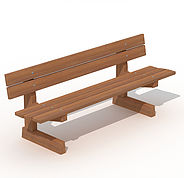 Banc public avec dossier en bois tropical - Dimensions 200 x 43 x 58 cm - Solidité et durabilité_0
