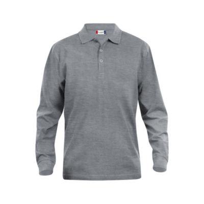 Clique polo ml homme gris chiné xs_0