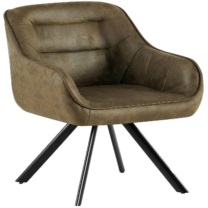 CLP Chaise de Salle à Manger Pettuli Vert antique/Similicuir - vert polyester 326510_0