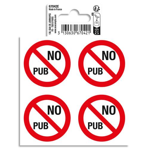 Exacompta panneau pvc adhésif antidérapant no pub (4x) 10 cm 67042e_0