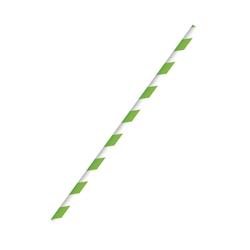 FIRSTPACK FHC - Paille Papier vert citron  / Blanc emballé individuellement   H197mm - 3000Pcs - vert papier 3282552155521_0