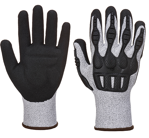 Gant anti-coupures gris noir XL A723G8RXL - protection dos TPV, résistance aux chocs et coupe niveau C_0