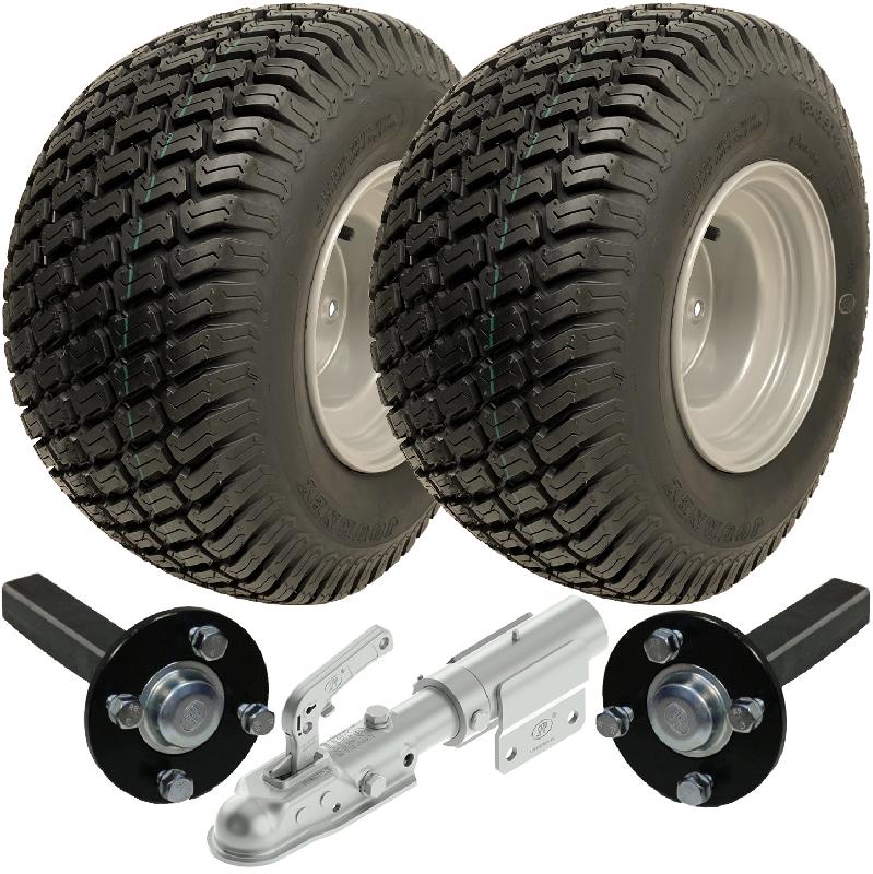 18x8.50-8 ATV Trailer Kit Wanda P332 Wheels Hub  Stub Axles Swivel Hitch 750kg_0