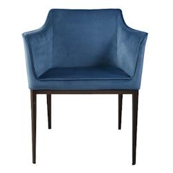 LUGASSY GROUP DESIGN Fauteuil de restaurant Ely velours bleu - bleu métal 0035_0