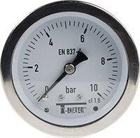 Manomètre tout inox - sec - diamètre 63 mm - axial - raccord 1/4
