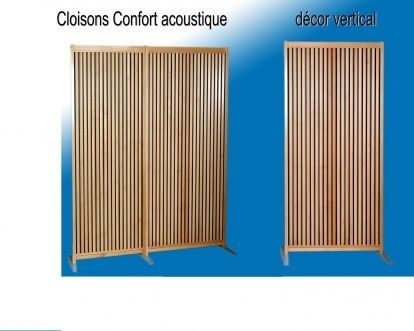 Mx - Cloisons mobiles acoustiques - Ardal - 2 faces avec décor vertical en lames persiennes_0