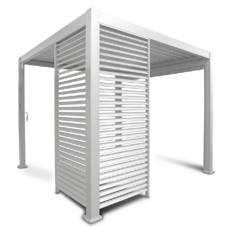 Panneau brise-vue latéral à ventelles 1,2 m - pour pergola bioclimatique Ombrea - couleur blanc_0