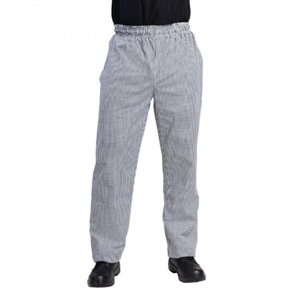 Pantalon de cuisinier mixte petits carreaux noirs et blancs (Taille: M (86- 91cm))_0