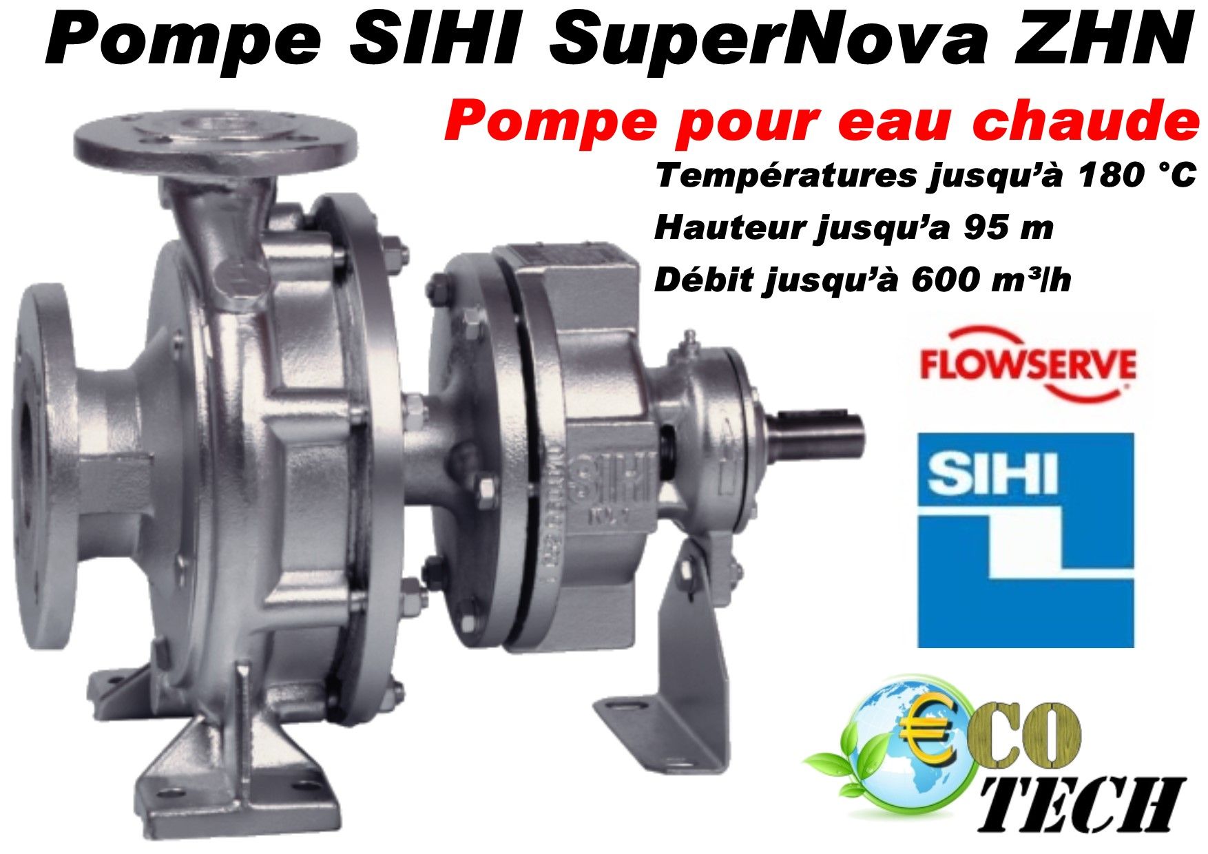 Pompe caloporteur jusqu?À 180 °c non refroidie zhn supernova sihi flowserve_0