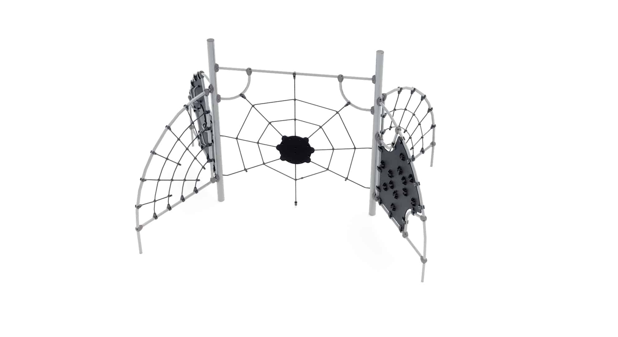 Structure multi-activités métallique Ninja Dolomede - LD1SA2001 - Ludoparc - 2 tours en inox pour 20 personnes_0