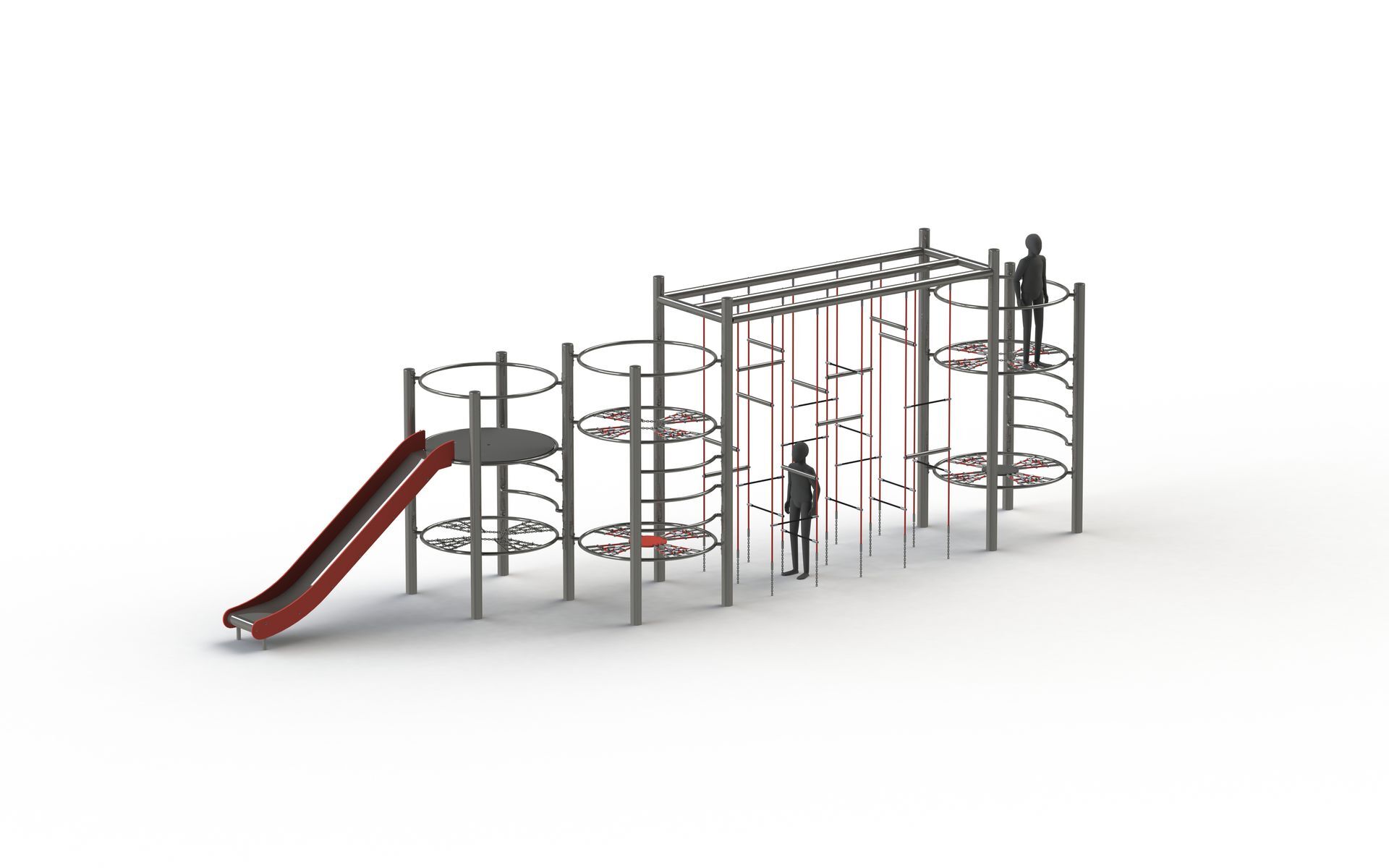 Structure multi tours à cordes pour aire de jeux conforme EN1176 - Référence BT16592_0