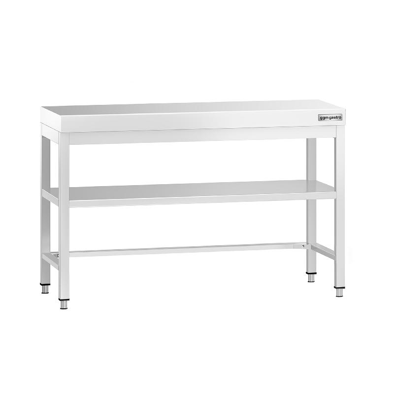 Table Inox de Travail Centrale Premium avec Etagère et Renfort - Profondeur 800 mm - 1200_0