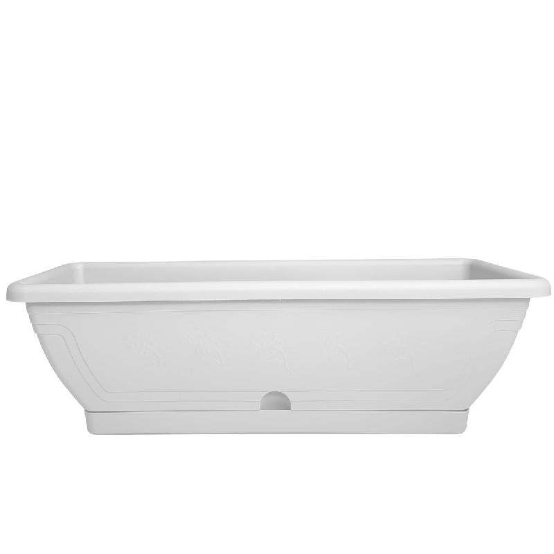 Veca Jardinière de balcon Venise avec récupérateur d'eau 60 cm blanche - blanc 8006839032146_0