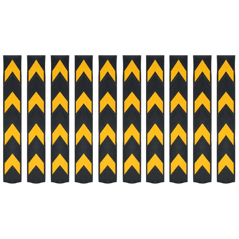 Vidaxl cornière de protection réfléchissante 10 pcs caoutchouc 80 cm 142840_0