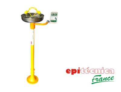 6023BAS - Rince-œil sur pied basique - Epitécnica - tube acier galvanisé, récupérateur inox et pulvérisateurs laiton chromé_0