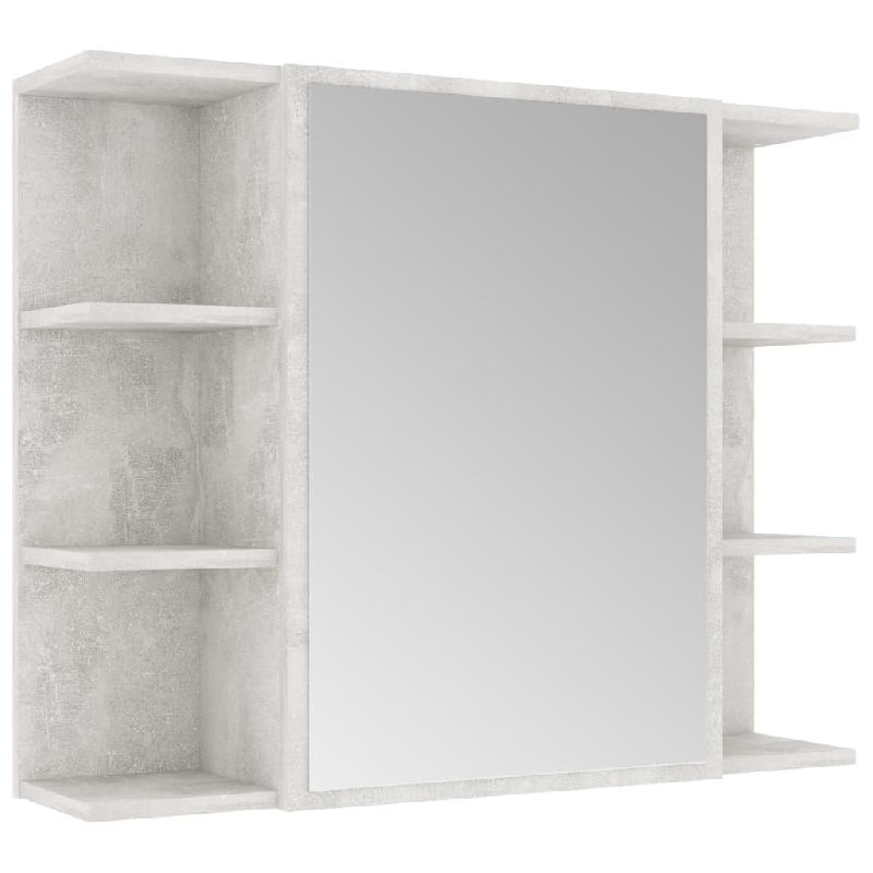 ARMOIRE À MIROIR DE BAIN 80 X 20,5 X 64 CM AGGLOMÉRÉ GRIS 02_0006688_0