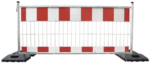 Barrière de chantier en acier galvanisé - Film réflecteur classe RA1 A - 2000x1000 mm ou 2400x1000 mm_0