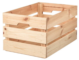 Caisse en bois de pin - KNAGGLIG - 46x31x25 cm, robuste et empilable_0
