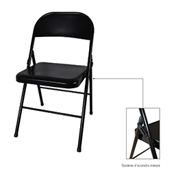 Chaise pliante métallique - système d'accroche intégré - CROISIERE - structure renforcée Ø22 mm - traitement anticorrosion_0