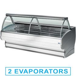 Comptoir réfrigéré vitrine à vitre bombée avec réserve - to35/a1 - éclairage uniforme et structure en inox_0