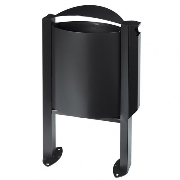Corbeille sur pied ARKEA 40L - Avec cendrier pour 1800 mégots - Design épuré - Marque ROSSIGNOL_0