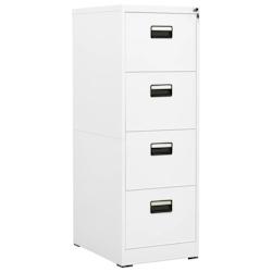 Décoshop26 - Caissons à tiroirs meuble de bureau avec 4 tiroirs et 1 serrure 46 x 62 x 133 cm en acier blanc DEC024521 - blanc 3000254749554_0