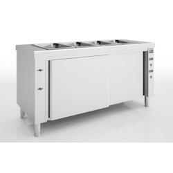 ERATOS Meuble Bain-Marie Sec Reserve Chaude Aisi-304 18/10 - 6 Gn1/1 - 150 - 2500X700X850 - 5600W MBSR-225 - Acier inoxydable 18/10 MBSR-225_0