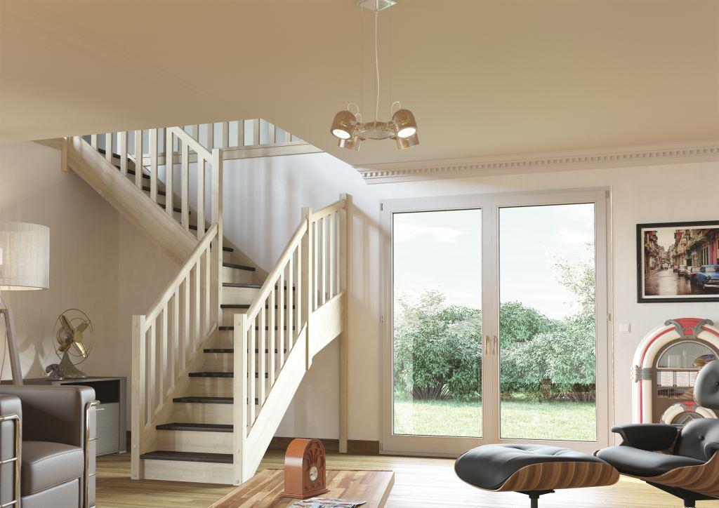 Escalier quart tournant milieu