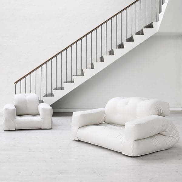 Fauteuil HIPPO adulte - bleu pétrole (757) - 100% coton - transformable en lit d'appoint_0