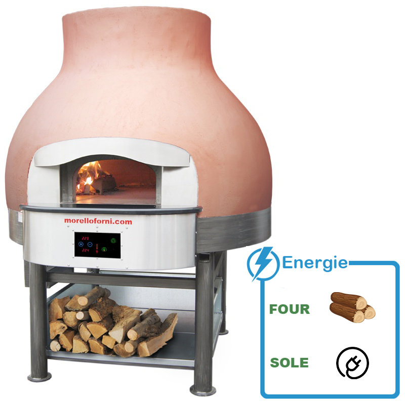 Four à pizza statique avec fonctionnement à bois principalement et un système auxiliaire électrique de chauffage de la sole - morello forni - ligne mixe_0