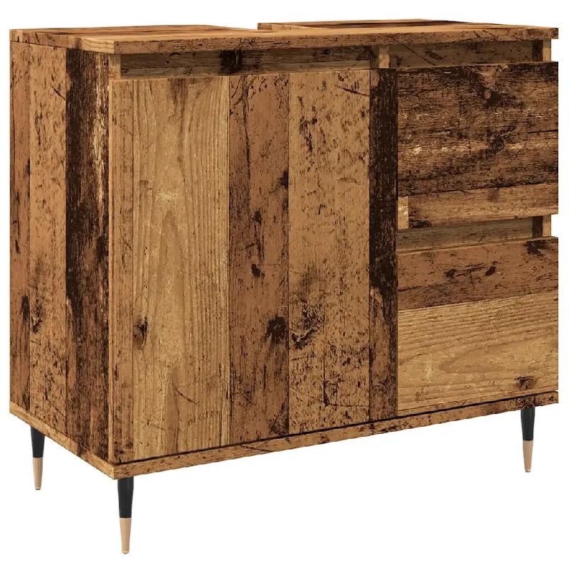 Helloshop26 - Armoire de salle de bain vintage en vieux bois 65 x 33 x 60 cm avec grand rangement et style industriel en bois vieux 02_0051103 - Bois_0