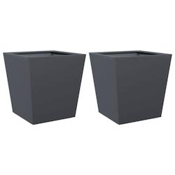 Helloshop26 - Jardinière bac lit surélevé plantes fleurs jardin terrasses lot de 2 40 x 40 x 40 cm acier anthracite 02_0038949 - 3000217963812_0