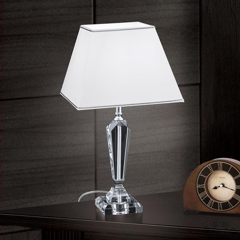 Lampe à poser Ludwig port USB, blanc/laiton ancien