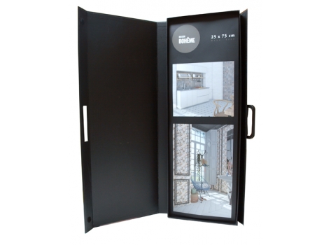 Mallette échantillons carrelage mural - format 75x25 cm - finition carton contrecollé avec mousse sur mesure_0