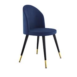Mobiliara Chaise de restaurant Olympe velours bleu nuit - acier A05157_0