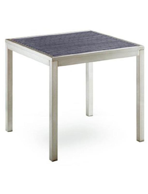 Table Brava - 80x80 cm - Piétement gris - Plateau gris ou couleur teck_0