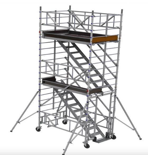 Échafaudages tour escaliers ULTRALU - hauteur de travail 4,30 m à 14,30 m - fabrication française_0