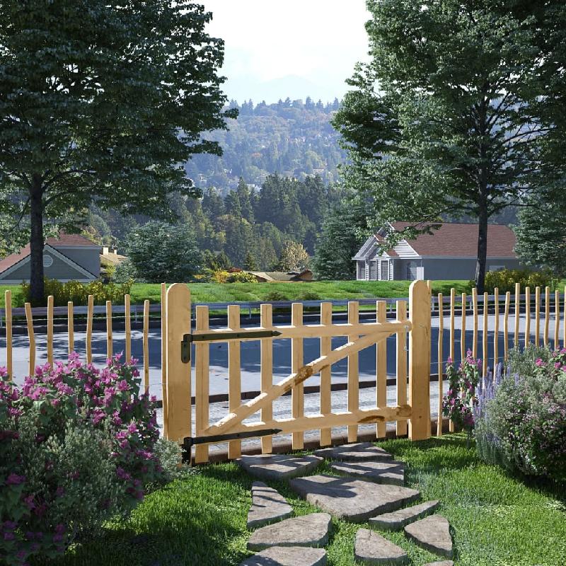 Vidaxl portillon simple de clôture bois de noisetier 100x60 cm 142589_0