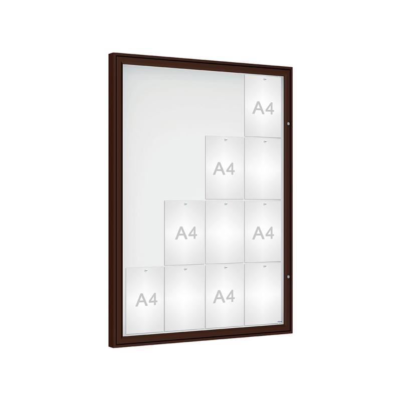 Vitrine extérieure Classique peinte - Simple face - Taille de l'affichage de 4 à 21 A4 - Porte battante réversible ou levante_0