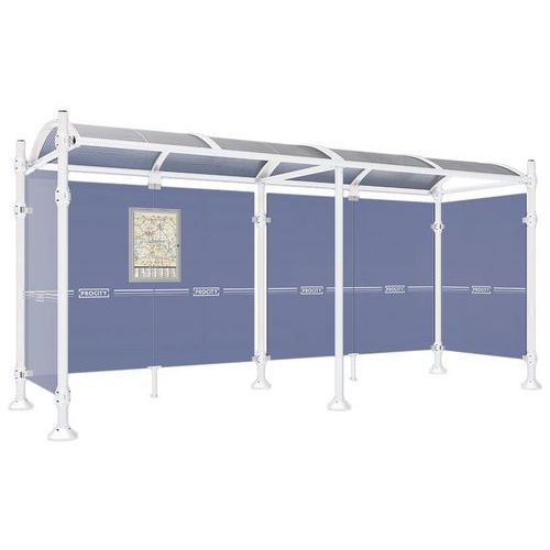 ABRI BUS PROVINCE 5 M 2 BARDAGES LAT. INOX BLANC 9010 - PROCITY