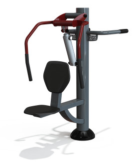 Appareil de fitness de plein air - duo dips pec-press assis « R » RM0322 - structure robuste et dimensions compactes_0
