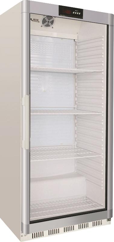 Armoire réfrigérée blanche porte vitrée  +2/+8°c avec 3+1 clayettes fermeture à clé - AW-RCG600_0
