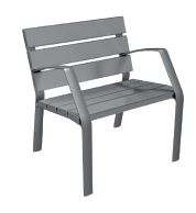 Banc public Banyouls Réf. 1047 - aluminium anodisé, assise et dossier aluminium - pieds et accoudoirs en aluminium anodisé_0