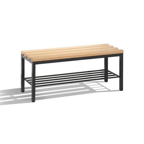 BANC VESTIAIRE BOIS - AVEC GRILLE CHAUSSURES - CP