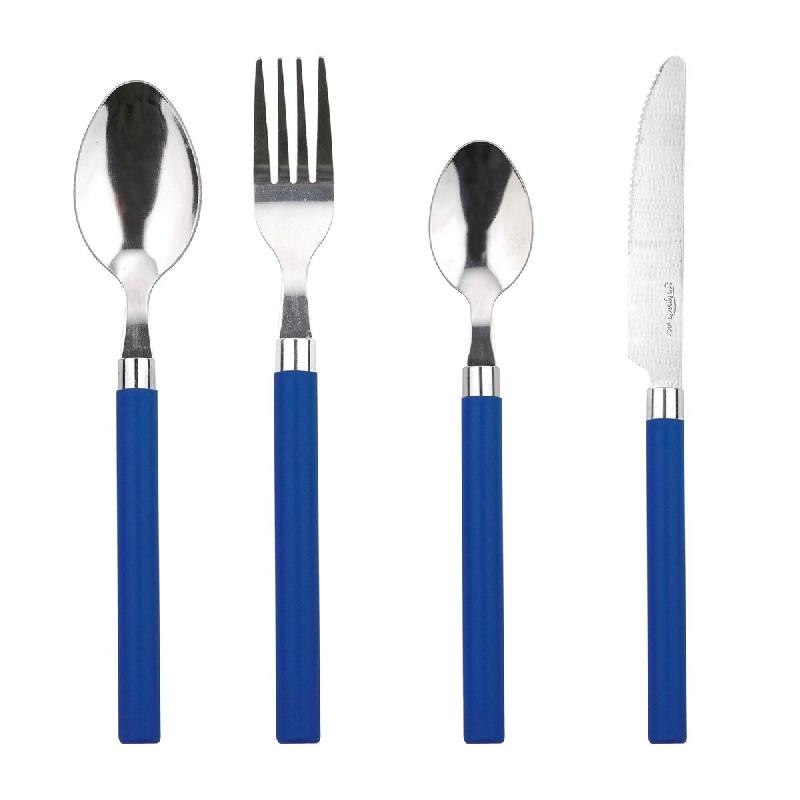 BERGNER Happie Blue - Ménagère 24 pièces en acier inoxydable couleur bleue - bleu inox Q5171_0