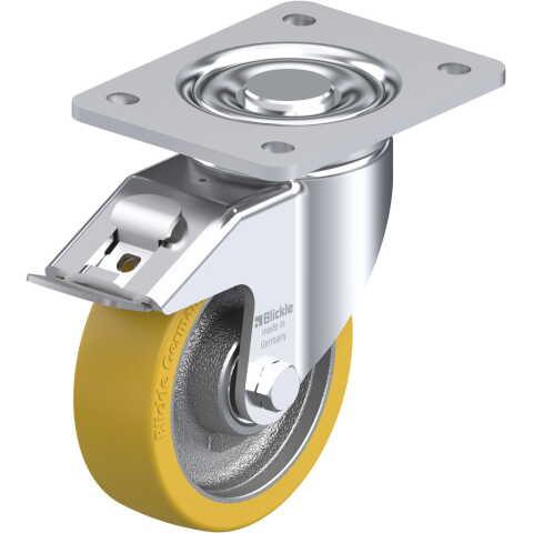 BLICKLE - ROULETTE PIVOTANTE À FREIN Ø 125MM BANDAGE POLYURÉTHANE PU 550KG - LH-GTH 125K-3-FI
