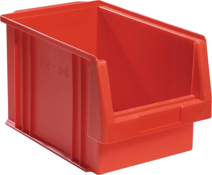 Boîte de rangement à ouverture frontale PLK - 330x213x200mm - Polypropylène rouge - Résistante et recyclable_0