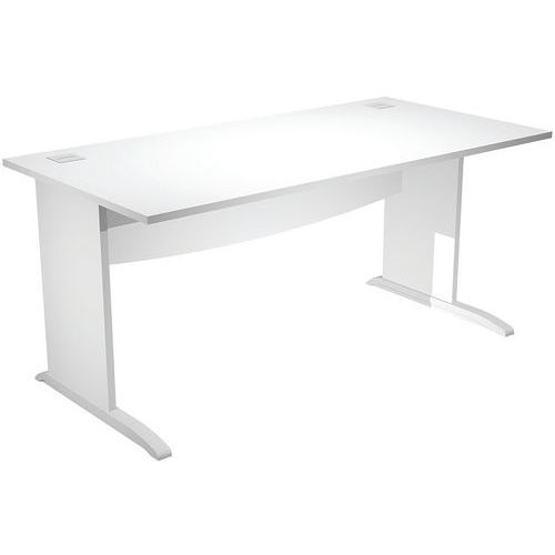 BUREAU DROIT AVEC PIEDS L EN BOIS VISUAL - 160 CM - BLANC - ARTARREDI