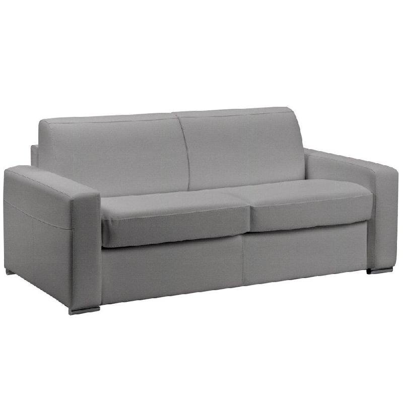 Canapé convertible express MASTER 140cm - Matelas 18cm - Tissu NEO gris clair - Fabrication italienne_0